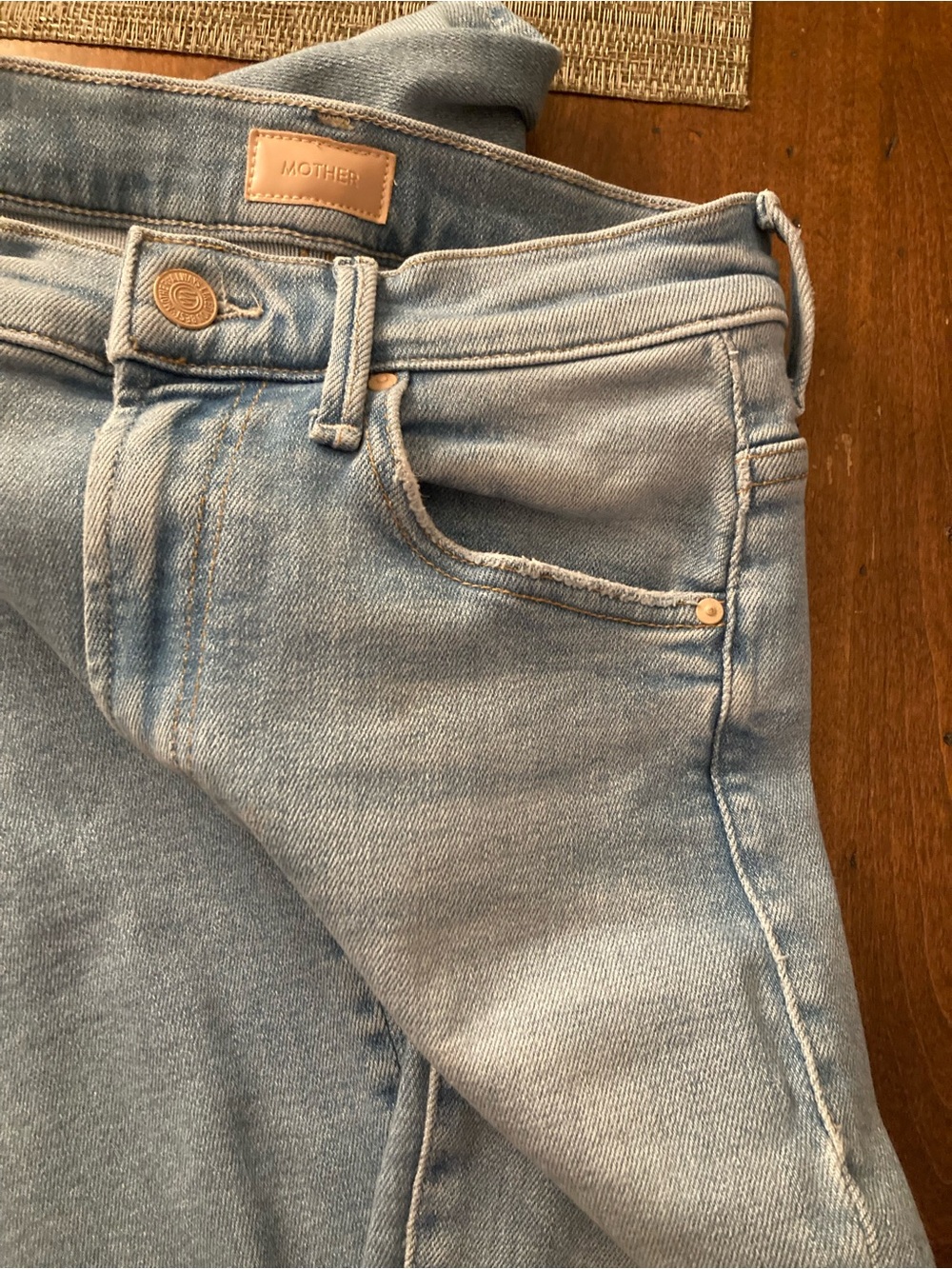 LIKE New, MOTHER Light Blue Women's High-Rise Flare Jeans - Picture 7 of 10